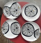 Set Of 4 Michael Aram Salad Dessert Plates Lemon Slices With Gold Detail. Fixed Price $30.00.