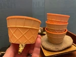 Fun, Kitschy Waffle Cone Style Insulated Ice Cream Bowl Set 4 Pcs -birthday. Fixed Price $11.00.