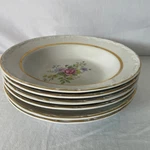 Sc Floral Soup Bowls Set Of 6 Gold Trimmed Rose Flower Design. Fixed Price $39.99.