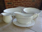 Lenox Hannah Platinum 5 Piece Serving Lot Creamer Gravy Boat Vegetable Bowls Nwt. Fixed Price $425.00.