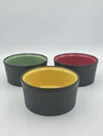 Bruntmor 4 Oz. Red Green Yellow Ceramic Dish Set Of 3 Ramekins Bowls. Fixed Price $16.95.