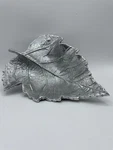Martha Stewart Autumn Fall Leaf Bowl Decorative Silver Metal 9" Made India. Fixed Price $10.00.