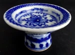 Old White Blue China Chinese Stem Cup Bowl Porcelain. Fixed Price $120.46.