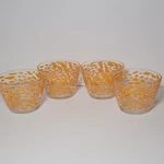Ikea Orange Abstract Glass Bowls Set Of 4 Round Stackable Glossy Art. Fixed Price $45.00.