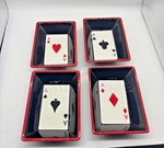 4-PIECE Ceramic Appetizer Dish Set Casino Playing Cards. Fixed Price $19.99.