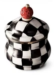 Mackenzie-childs Courtly Check Enamel Lidded Sugar Bowl New No Box. Fixed Price $80.00.