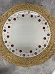 Pampered Chef Simple Additions Polka Dots Dinner Plate 10.5 Discontinued. Fixed Price $19.99.