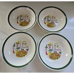Tre Italy Spaghetti Pasta Bowls Set Of 4 Green Rim Ceramic Italian Cuisine. Fixed Price $42.90.
