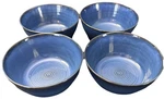 Thomas O'brien Designer Vintage Modern Blue Stoneware 4 Cereal Bowls Euc 20 Oz.. Fixed Price $85.00.