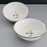 Pfaltzgraff Penguin Skate Cereal Bowl Set Of 2, Silly Animal Winter Dishes. Fixed Price $16.00.