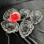 Vtg Studio Nova Nature Harvest Clear Glass Grape Cluster Fruit Bowls Set Of 5. Fixed Price $25.00.