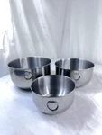 3 Farberware Mixing Batter Bowls 2 Thumb Rings Handles Nesting Stainless Steel. Fixed Price $36.99.