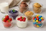 6PCS Glass Dessert Cups / Diamond Bowls Ice Cream Yogurt Parfait For Party Gift. Fixed Price $19.90.