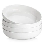 Malacasa 48 Oz Pasta Set Of 4, 9 Inch Salad Bowls, White Ceramic Serving. Fixed Price $42.14.