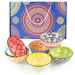 6-PACK 4.75" Colorful Bohemian Style Ceramic Rice Bowls Set, For Cereal, Dessert. Fixed Price $15.97.
