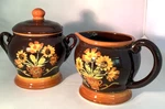 Casa Vero By Ack Creamer & Sugar Bowl Set Floral Hand Painted Ceramic. Fixed Price $10.39.