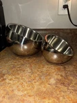 Euc Pcs CB2 Crate & Barrel Stainless Tilted Dbl Wall Bowls Snack Nuts. Fixed Price $86.00.