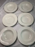 Wedgwood Windsor Bone China 9" Rimmed Soup Salad Bowls Set Of 6 Matching. Fixed Price $55.00.