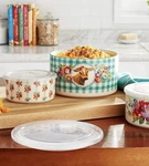 Pioneer Woman Sweet Romance Cow 6PC Round Ceramic Bake And Storage Bowls Set. Fixed Price $79.99.