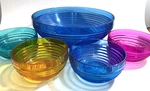 Majestic Concentrix Colorful Sturdy Plastic Ribbed Bowls 1 Large 4 Small Usa Vtg. Fixed Price $79.99.