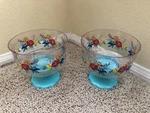 Set Of 2 Pioneer Woman Floral Footed Plastic Snack / Candy Bowl 6.5 Tall. Fixed Price $14.99.