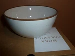 New Set 4 Mora Ceramics Cereal /salad Bowls 28OZ White Speckled -lead Free. Fixed Price $22.75.