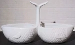 Boston Warehouse Double Fish Whale White Ceramic Serving Bowl Dish Figurine. Fixed Price $26.39.