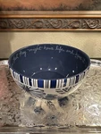 Dayspring-c 2009-8 Mixing Bowl-blue & White Florals/striped Trim-. Fixed Price $28.99.