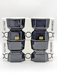 Vtg Arcoroc France Octime Black Glass Bowls Set Of Nib 1980S Retro Octagon. Fixed Price $75.00.