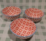 Ooh By Bia Footed Porcelain Bowls Red And White Peony 4.75" Lot Of 13OZ. Fixed Price $26.99.