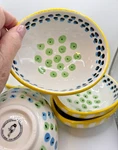 Set Of 6 Anthropologie Bowls-vivid Whimsical Colors-new-oval Shape-hand Painted. Fixed Price $60.00.