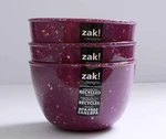 New Set Of 3 Zak! Designs Confetti Purple Melamine Soup Cereal Bowls. Fixed Price $40.00.