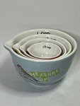 Anthropologie Measuring Cups 4 Nesting Measure Bowl Shape Ceramic Birds New. Fixed Price $23.00.