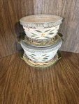 Temp-tations By Tara Old World Mixing Bowls Set Of 2 1.0 Qt & 1.5 Stoneware. Fixed Price $21.99.