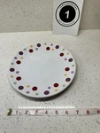 Pampered Chef Simple Additions Dots Polka 8 Inch Salad Plate Retired Nice. Fixed Price $9.99.