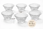 Elegant Clear Glass Dessert Bowls Set Of 6, 4 5 Oz Wavy Ribbed Mini For. Fixed Price $18.99.