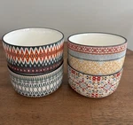 Set Of Six Signature Soup Cereal Bowls In Varied Patterns. Fixed Price $24.00.
