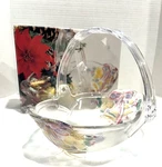 Vintage Mikasa Festive Bells Basket With Handle Colored Glass Candy Dish WY160. Fixed Price $10.99.