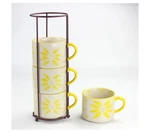 Temp-tations 5 Pc Stacking Character Mugs,wire Rack, Yellow H237472. Fixed Price $29.95.