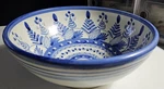 Hand Painted Blue White Floral Ceramic Bowl Made Spain. Fixed Price $49.99.