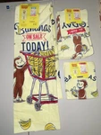 Curious George Bath/beach Hand Face Wash Towels Set Fun Day Ice Cream. Fixed Price $45.00.