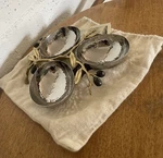 Michael Aram Stainless Steel & Brass Olive Branch Triple Compartment Dish. Fixed Price $95.00.