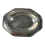 Apollo Bernard Rice's Sons Silver Plated Oval Serving Bowl Octagonal Rim 3944. Fixed Price $39.99.