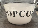 Popcorn Enamelware Bowl 3/4" X 9 4QT Distressed Black White Farmhouse Mcm. Fixed Price $15.00.