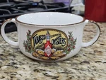 Vintage Tabasco Brand Standard Oysters Double-handle Gumbo Bowl. Fixed Price $23.00.