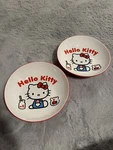 New 2 Pc Hello Kitty Sanrio Ceramic Bowls (milk And Cookies Design). Fixed Price $12.00.