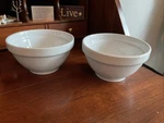 Vintage Set Of 2 White Bia Cordon Bleu Small 16-OZ Porcelain Bowls 5" X 3". Fixed Price $15.00.