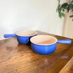 Creuset French Onion Soup Bowls With Handle Stoneware Blue 5" Of 2. Fixed Price $79.99.