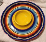 Certified International Nancy Green Chip & Dip Platter Colorful Serving Plate. Fixed Price $31.00.