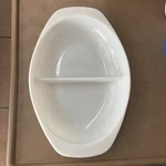 Glasbake Vintage White Milk Glass Divided Casserole Dish J2352 80 U.s.a.. Fixed Price $15.00.